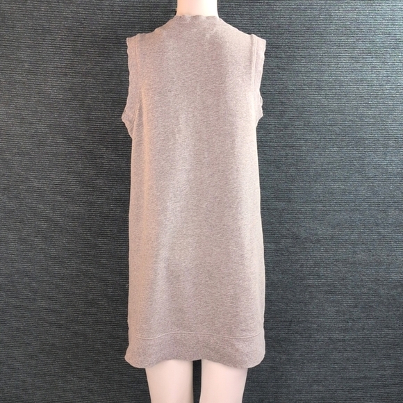 Norma Kamali Jersey Gray Sweatshirt Dress, V Neck Tunic - Picture 5 of 16